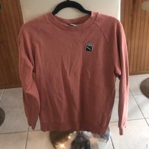 Medium light pink puma crew neck top